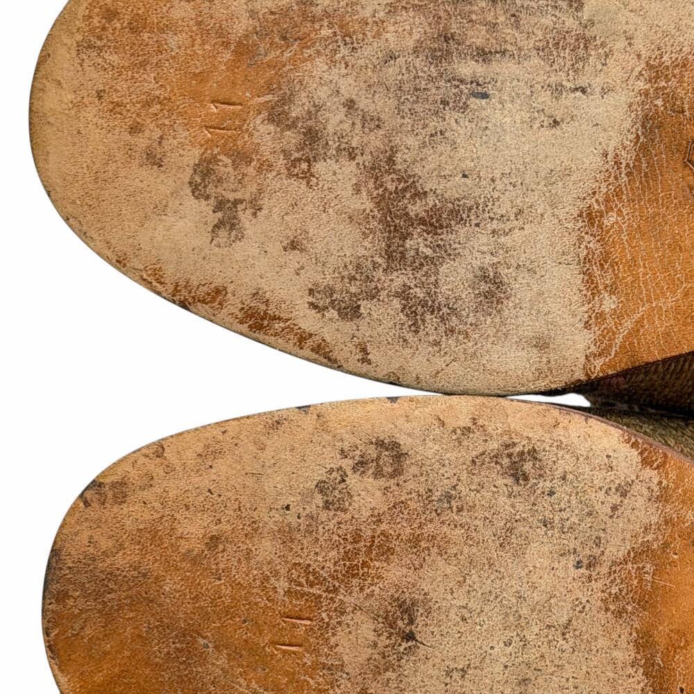 Mules Kilim Smoking Shoes Mule Women SZ 11 Tapestry Leather Wool Textile Brown - Picture 10 of 14